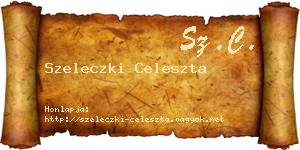 Szeleczki Celeszta névjegykártya